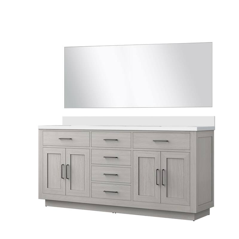 Abbey Bath Vanity with Cultured Marble Top, Sink and Mirror