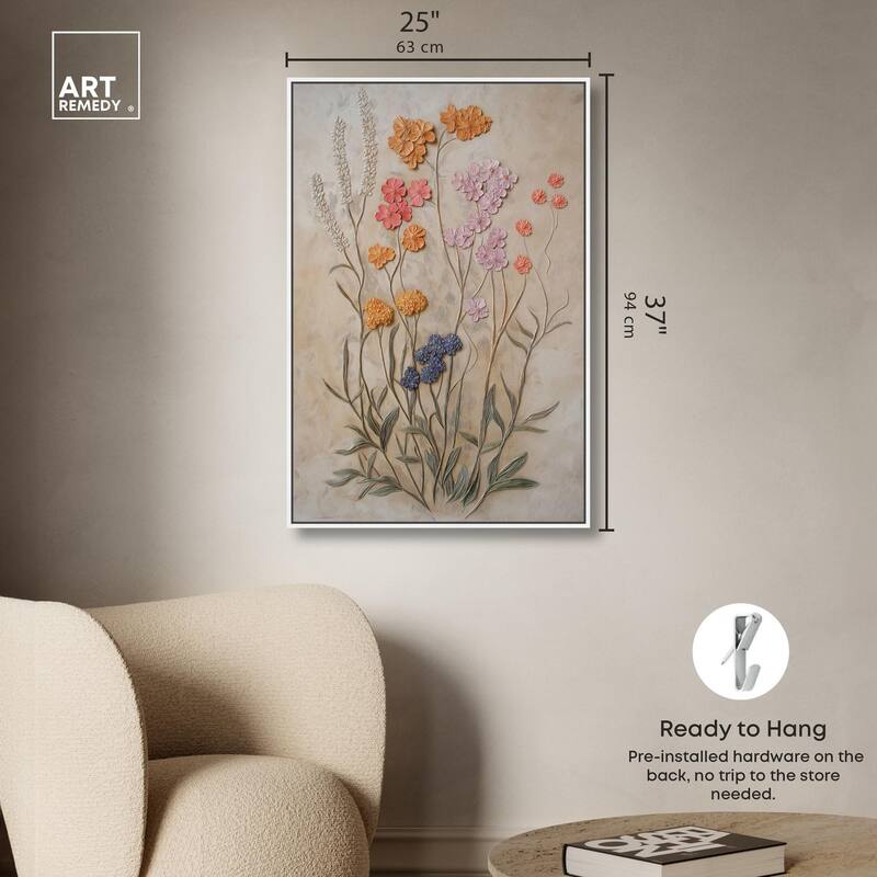 Sculpted Flora Frieze III Canvas by Art Remedy
