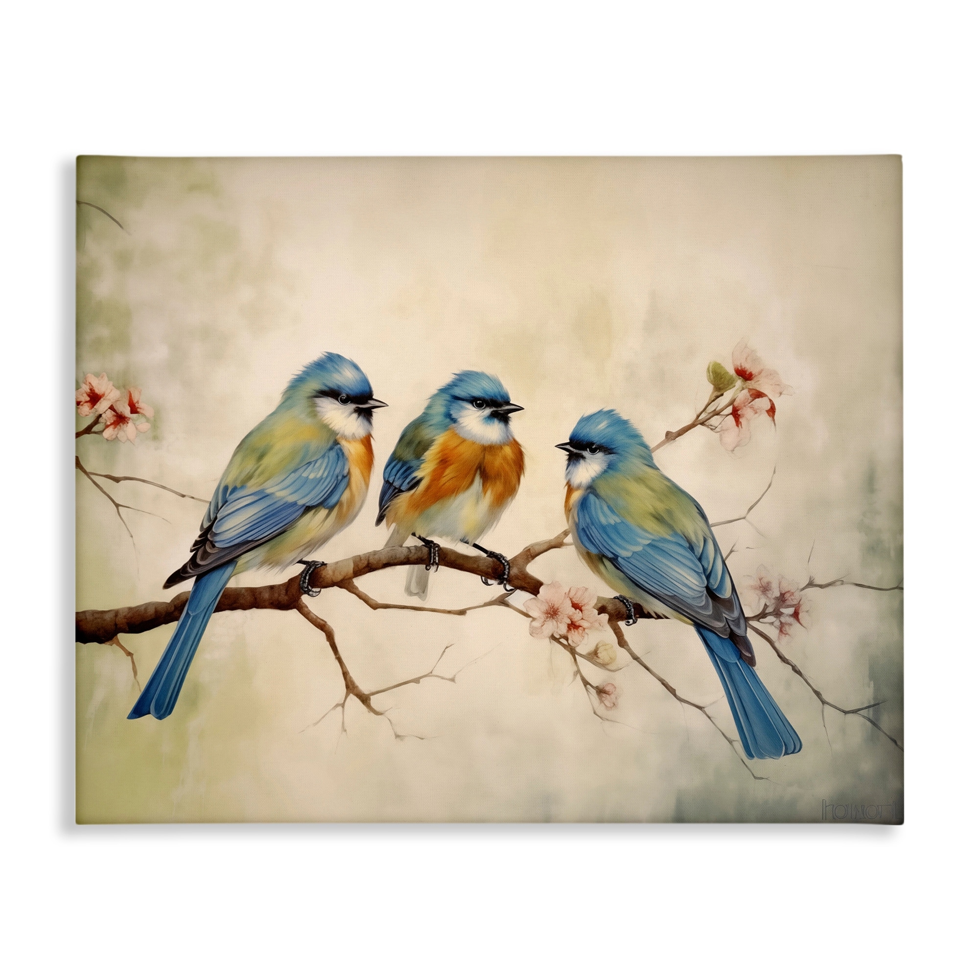 Stupell Bird Trio on Branch Canvas Wall Art Design By Arlington Prints