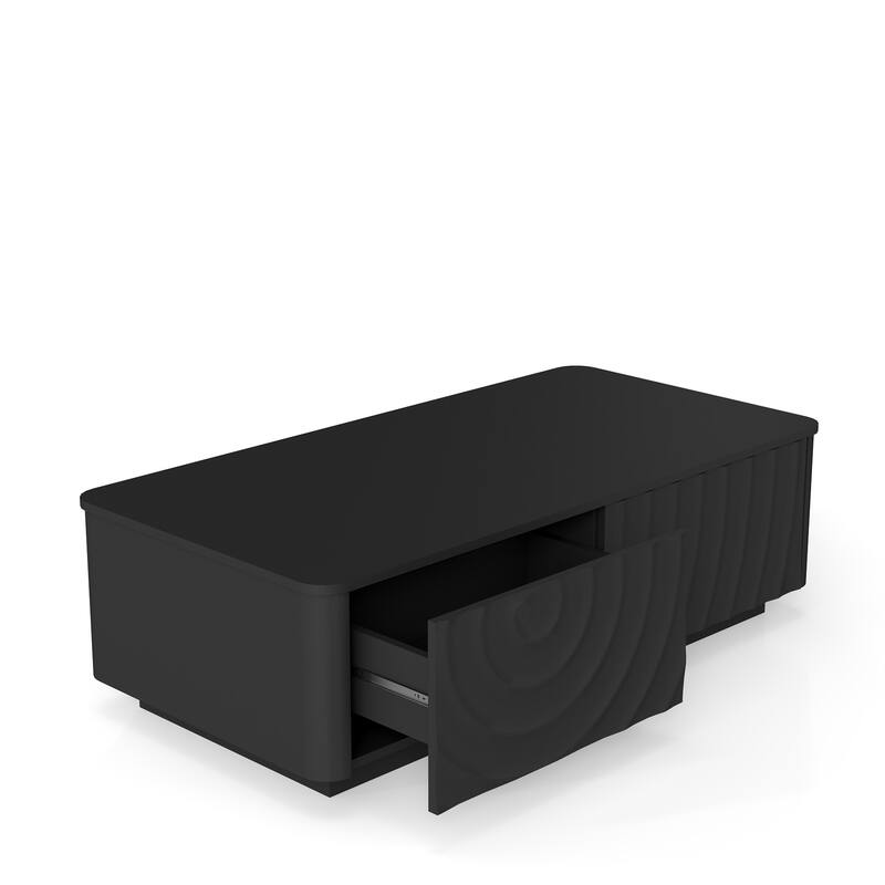 47" Rectangle Coffee Table With Storage Classic Square Spiral Grain Coffee Tables For Living Room Coffee Table With 2 Drawers