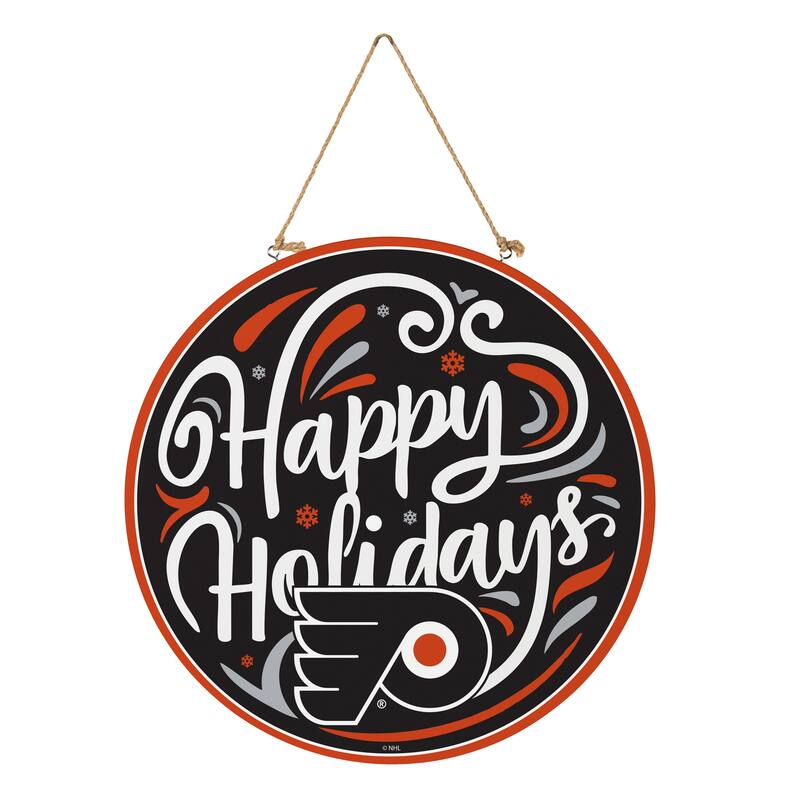 Philadelphia Flyers 18" x 18" Happy Holidays Door Décor Wall Sign - 18" x 18"