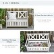 preview thumbnail 9 of 18, Cream White Rustic Solid Fir Wood Storage Boxes with Bench and 4 Wooden Legs for Porch Deck Garden and Balcony