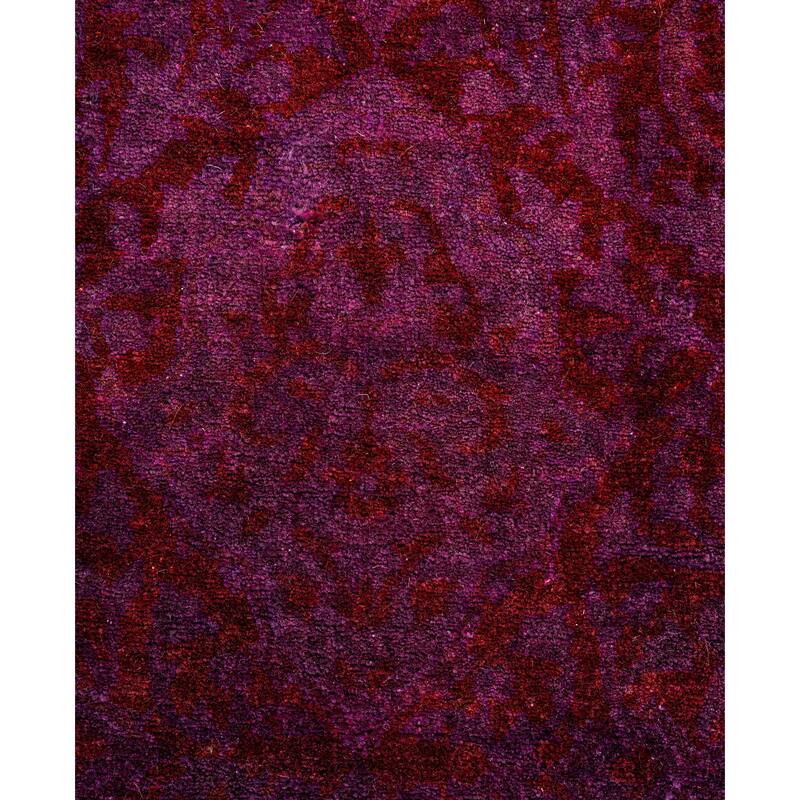 Overdyed One-of-a-Kind Hand-Knotted Area Rug - Purple - 3' 9" x 4' 2"