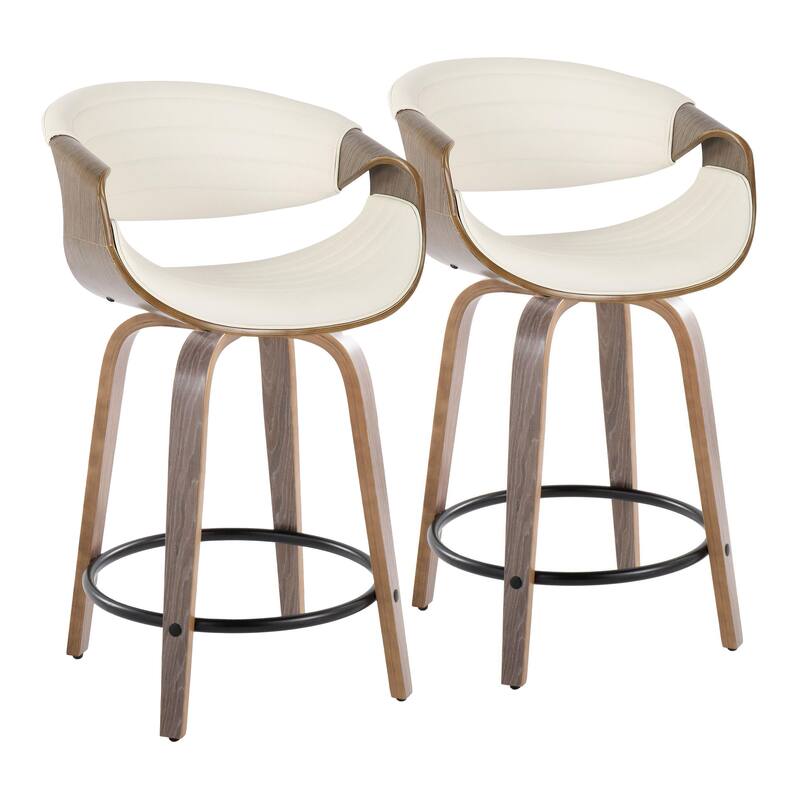 Carson Carrington Kanteborg 24" Fixed-Height Counter Stool with Round Footrest (Set of 2)