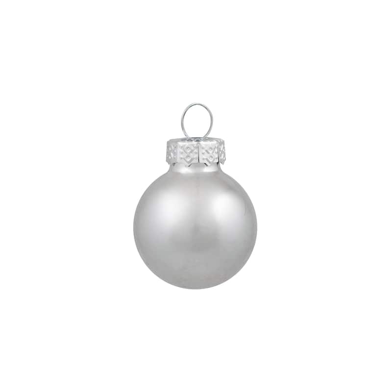 Shiny and Matte Glass Ball Christmas Ornaments - 2.5" - Silver - 40ct