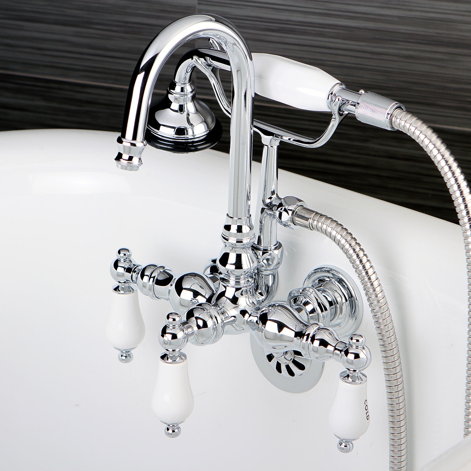 Kingston Brass Aqua Vintage Wall Mount Clawfoot Tub Faucet