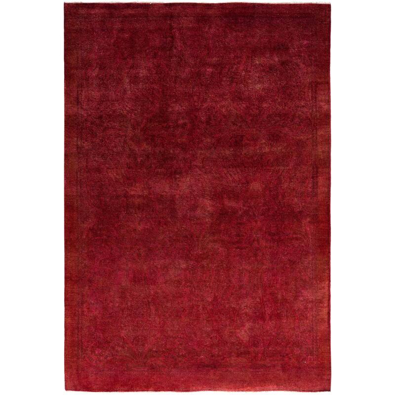 Overdyed One-of-a-Kind Hand-Knotted Area Rug - Red - 5' 0" x 7' 1"