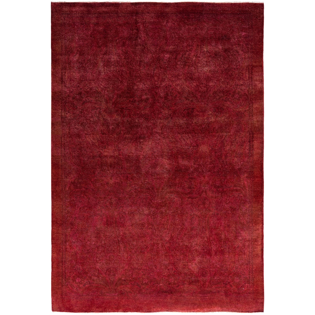 Overdyed One-of-a-Kind Hand-Knotted Area Rug - Red - 5' 0" x 7' 1"