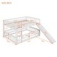 preview thumbnail 8 of 42, Contemporary Modern Style Full Over Full Low Bunk Bed,Solid Wood Bed with Fence and Ladder for Kids,Versatile Bunk Bed