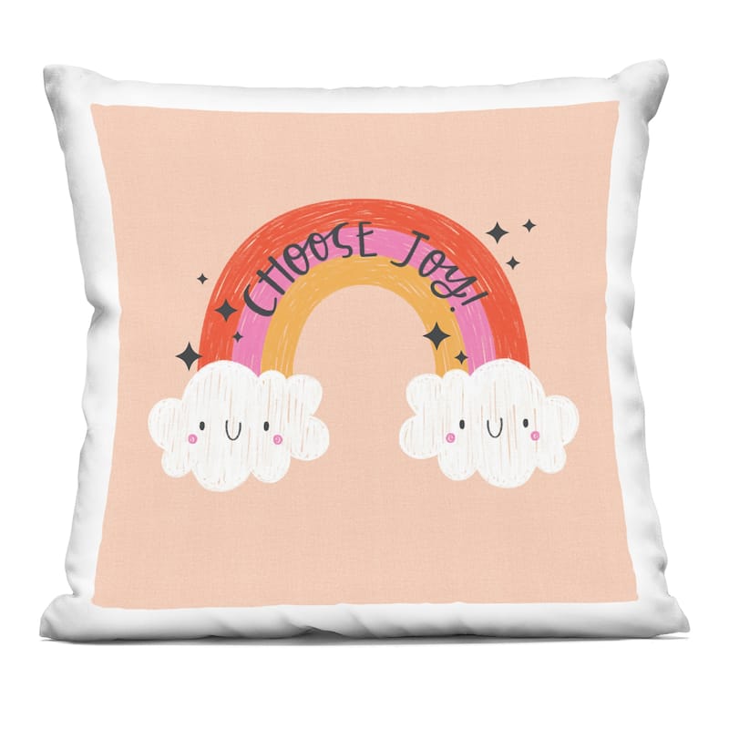 Stupell Choose Joy Happy Rainbow Decorative Printed Throw Pillow Design by Sarah Hickman - Accent - Polyester - Multi-Color - Single