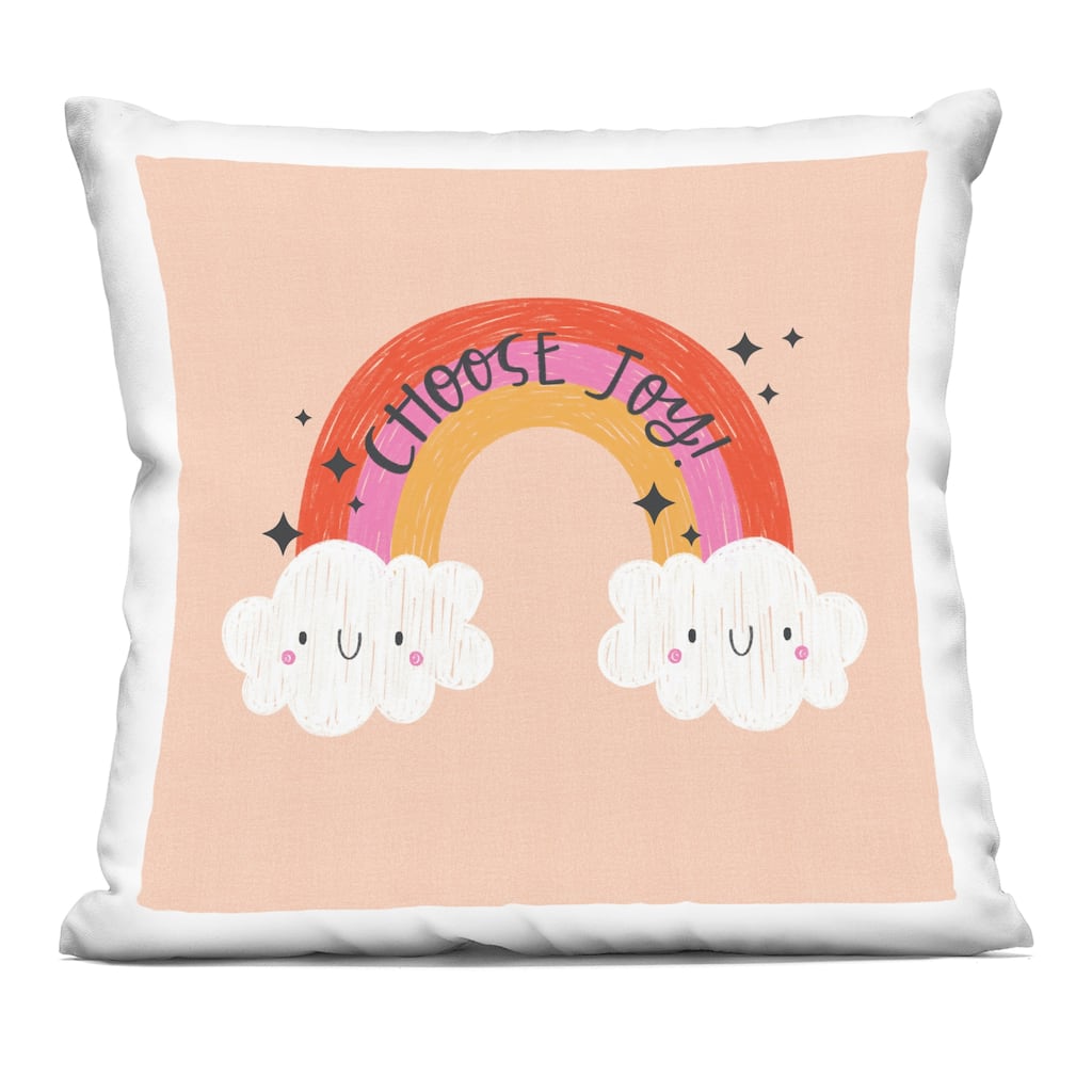 Stupell Choose Joy Happy Rainbow Decorative Printed Throw Pillow Design by Sarah Hickman