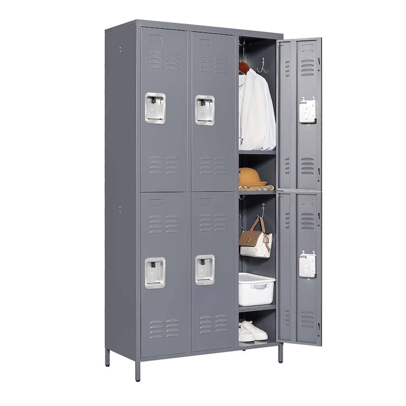 6 Door 72"H Metal Lockers With Lock