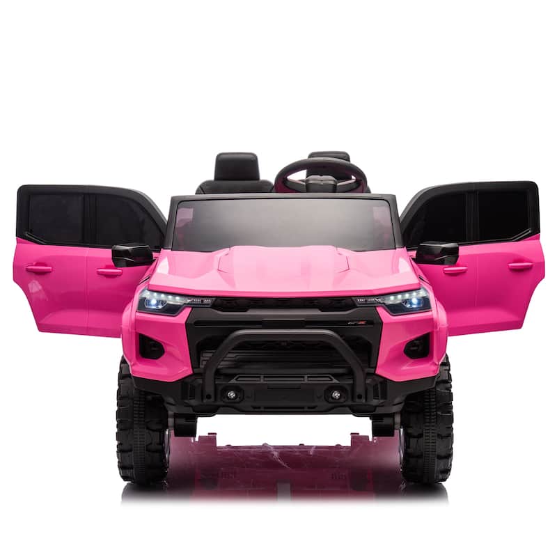 Remote Control Pickup Truck with Trunk Storage, Electric Pickup Truck for Kids with USB, Ride on Car with Bluetooth, Rose Red