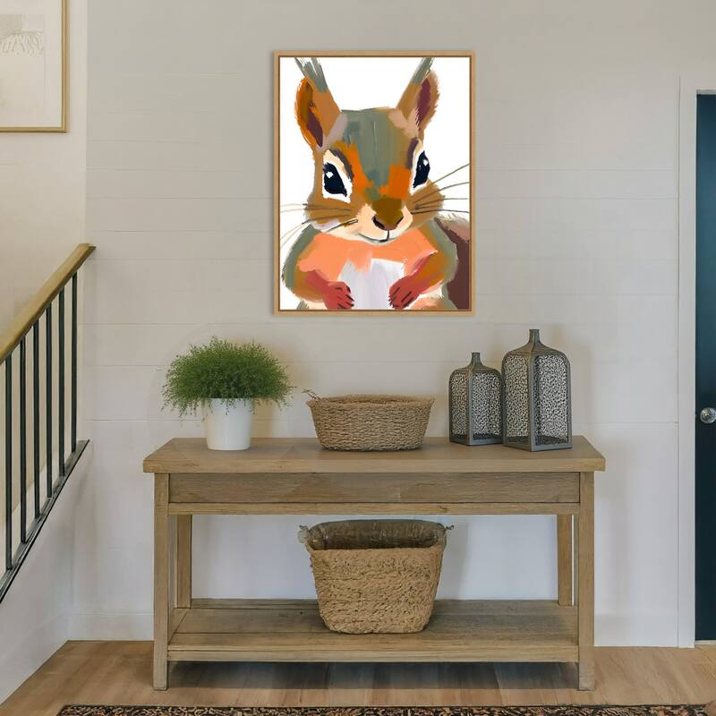 Squirrel by Ohkimiko Framed Canvas Wall Art