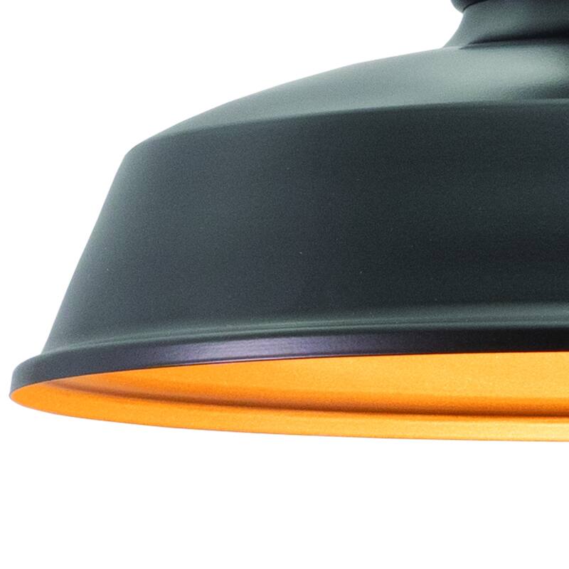 Bronze Outdoor Ceiling Light - Flush Mount Barn Light - Dark Sky Compliant - Modern Farmhouse Style - 9.25