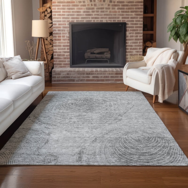 Machine Washable Indoor/ Outdoor Chantille Modern Tree Rug