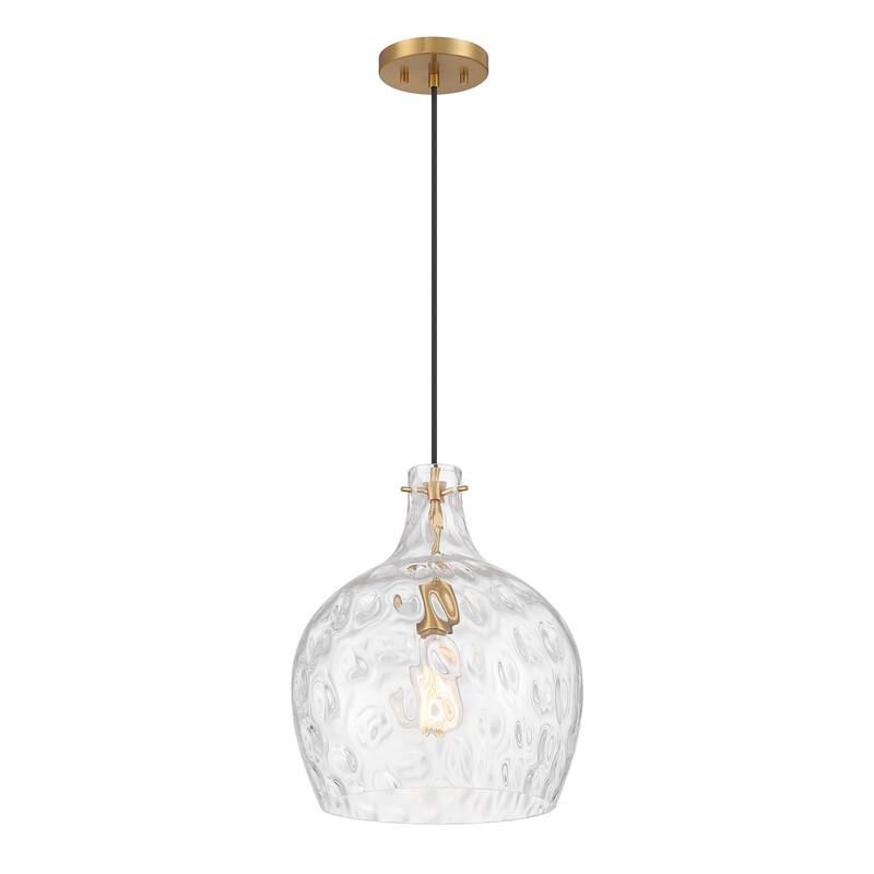 Bellevue SHP75279 13" Wide Pendant with Clear Hammered Glass Shade