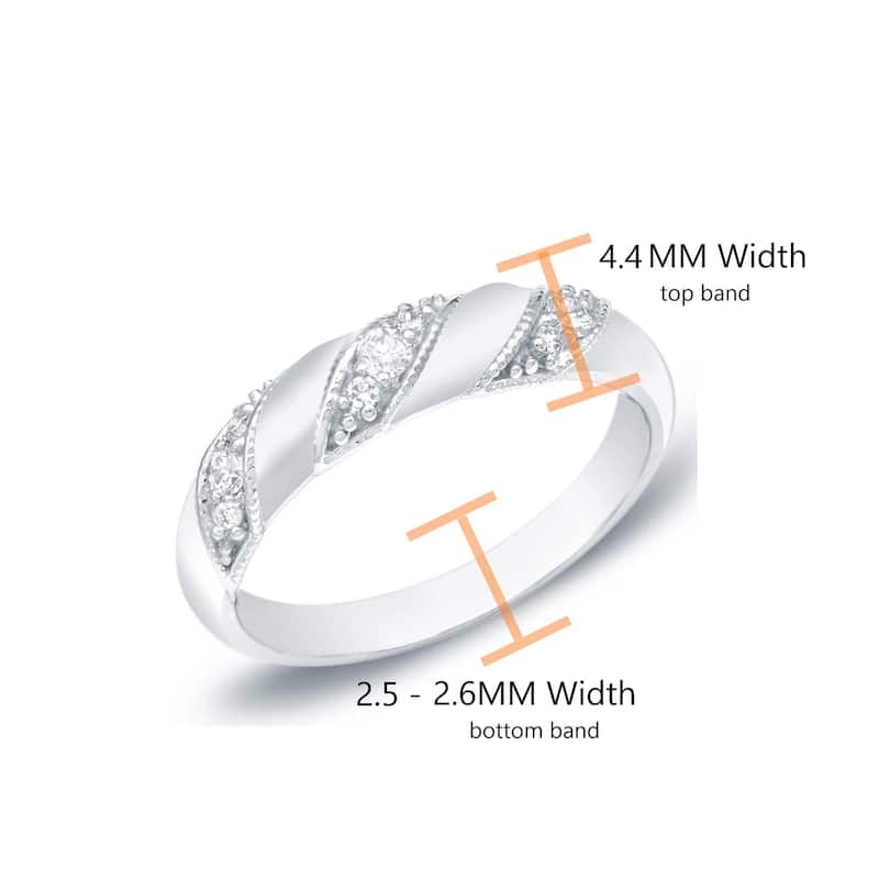 Auriya 14k Gold 1/5ctw Vintage Diamond Wedding Anniversary Band