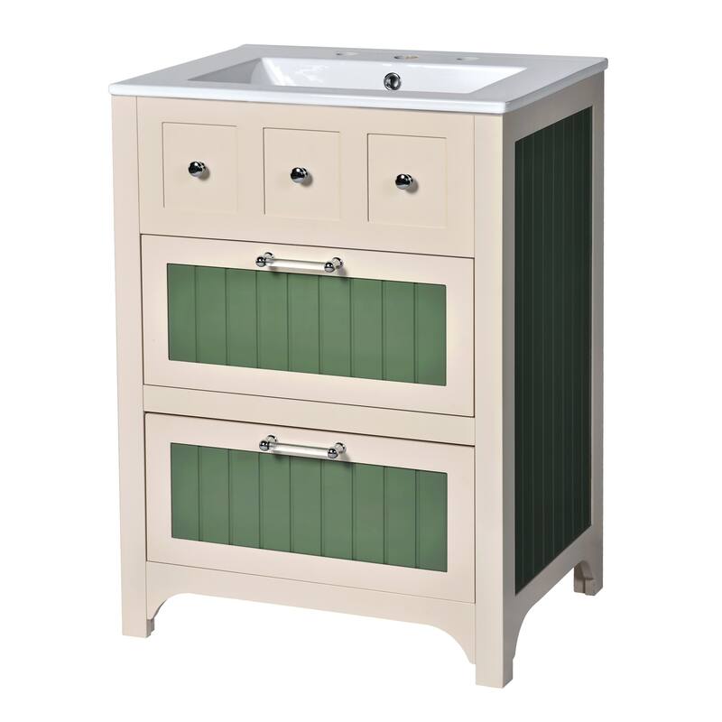 24" Bathroom Vanity Cabinet Set with 2 Drawers