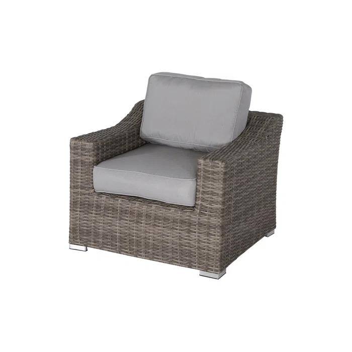 Chic Rattan Wicker Fully Assembled 2-Person Seating Group with Plush Cushions - Ideal for Cozy Outdoor Gatherings
