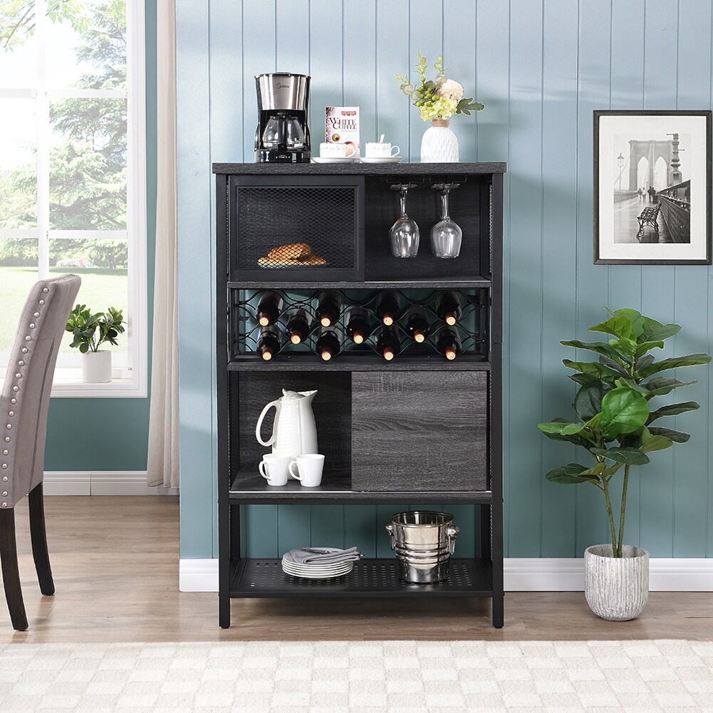 Industrial style bar 2025 cabinet