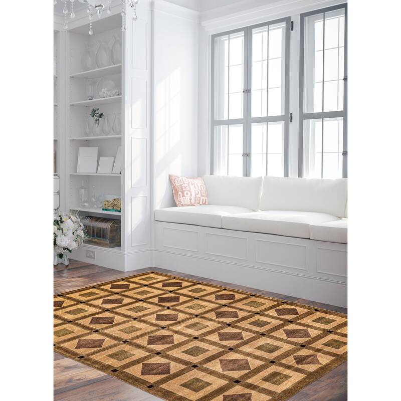 ECARPETGALLERY Hand-knotted Opulence Beige Wool Rug - 5'11 x 8'6