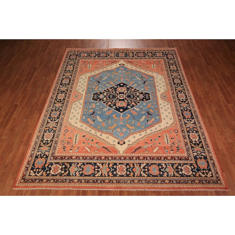 Vegetable Dye Sultanabad Oriental Area Rug Handmade Wool Carpet - 8'3" x 9'7"