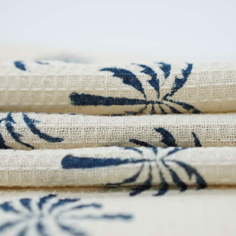 Fabdivine Hand Block Floral Print Waffle Weave Kitchen, Dining Room Use, Gift Hand Towel