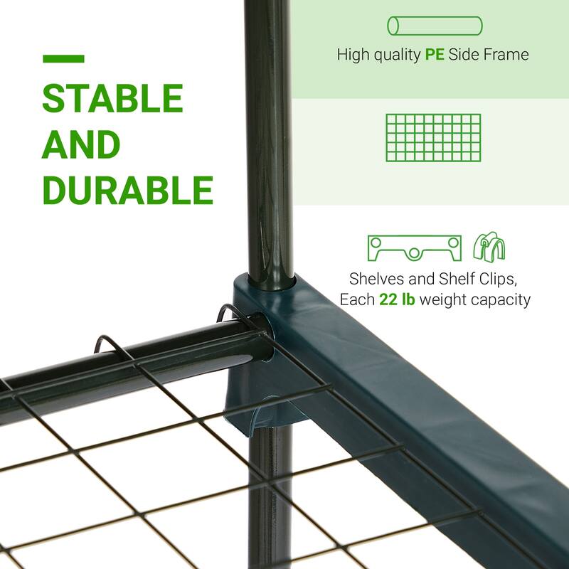 PE Cover Steel Frame 4-Tier Mini Greenhouse