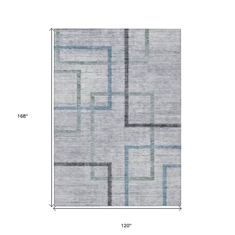 HomeRoots Geometric Transitional Rectangle Outdoor Rug