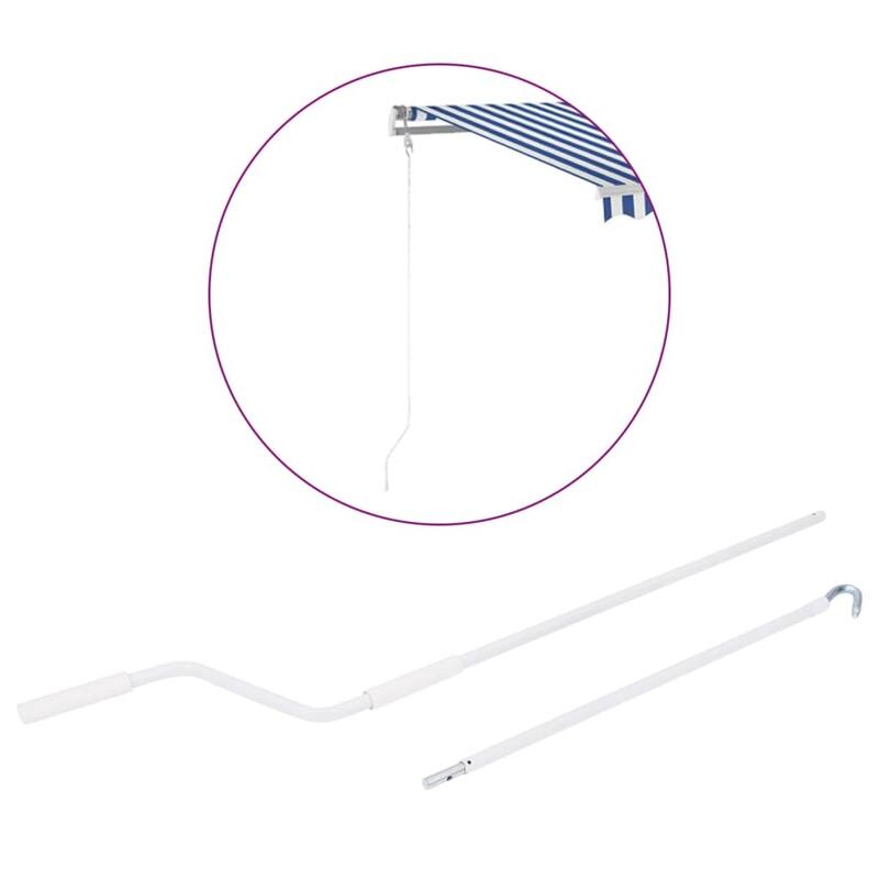 vidaXL Awning Hand Crank White and Silver Steel, Plastic Standard