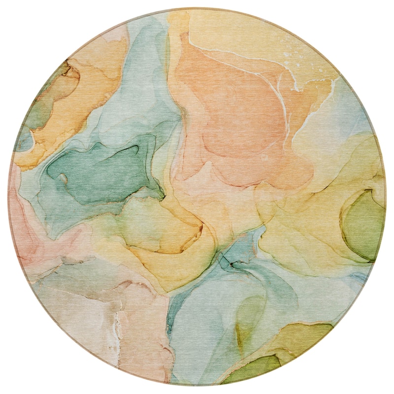 Dava Modern Art-Inspired Weather Resistant Timeless Fusion Outdoor Rug
