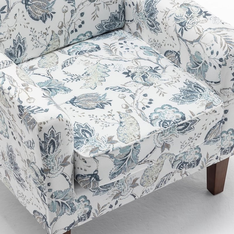 Contemporary Accent Arm Chair with Birch Wood Frame and Microfiber Upholstery