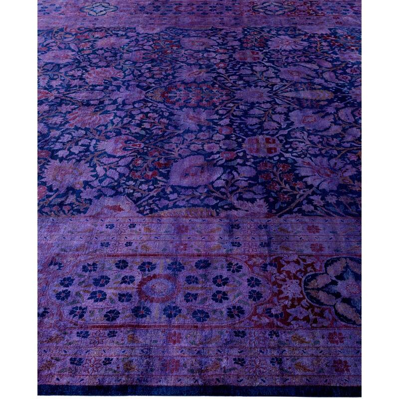 Overdyed One-of-a-Kind Hand-Knotted Area Rug - Purple - 9' 1" x 12' 5"