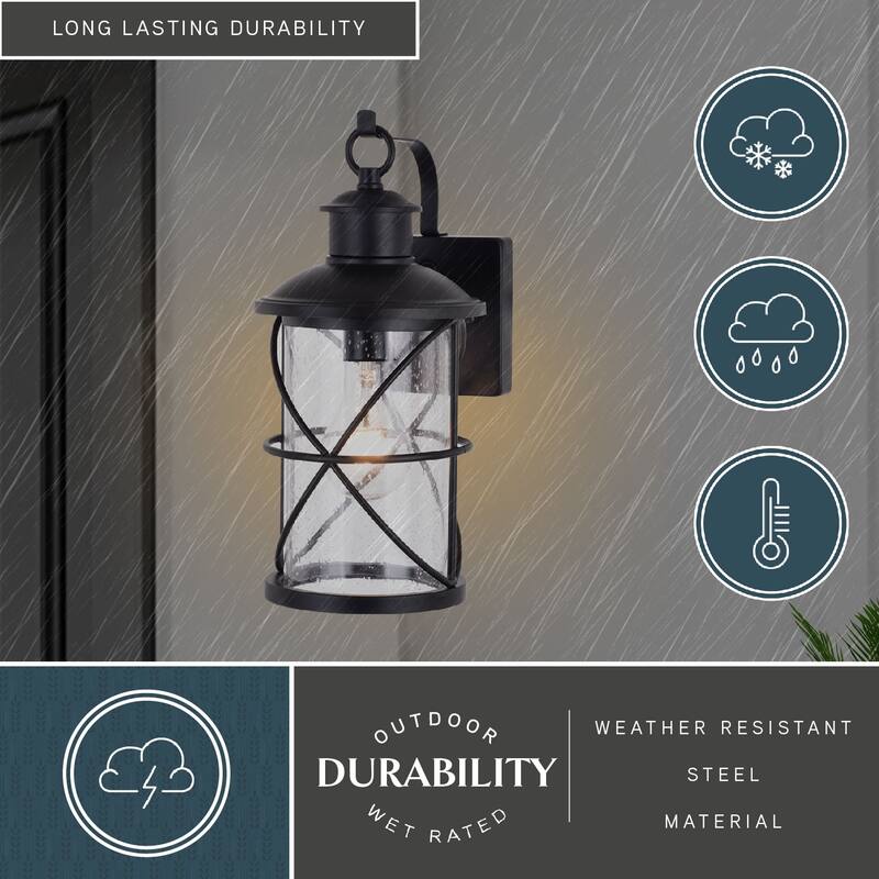 Adams 1 Light Dusk to Dawn Outdoor Wall Lantern Clear Glass