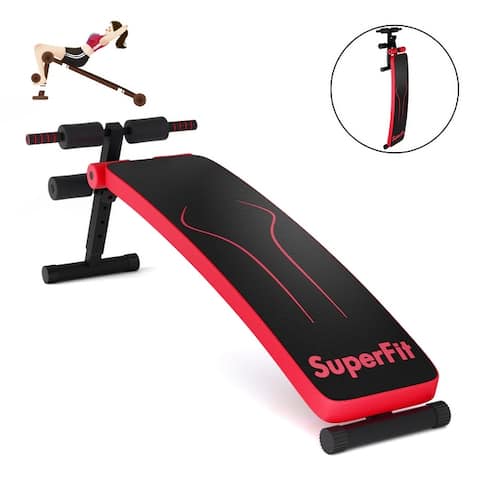 SuperFit Folding Weight Bench Adjustable Sit-up Board Workout Slant Bench BlueRed