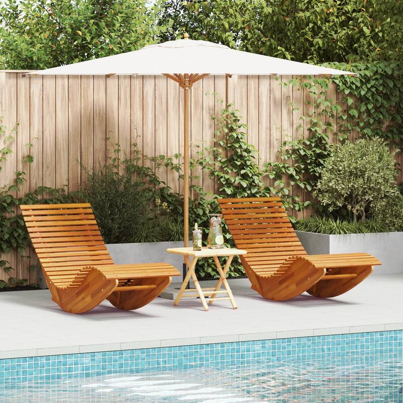 vidaXL Rocking Sun Loungers 2 pcs Solid Wood Acacia - 23.6 x 60.2 x 29.9 in