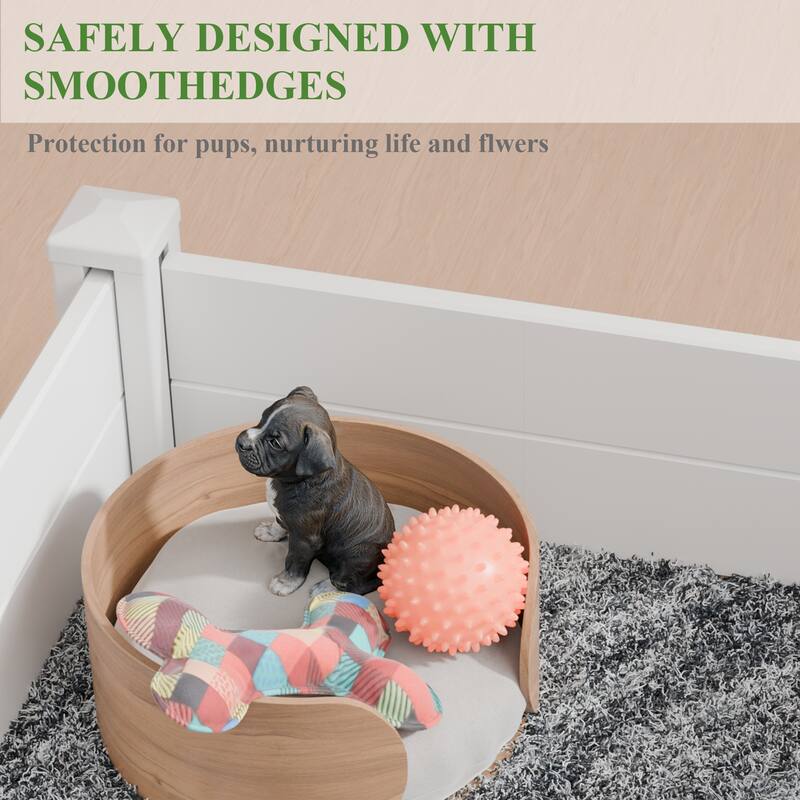 Outdoor PVC Privacy Raised Garden Bed Panels Planter Box With Ground Stakes