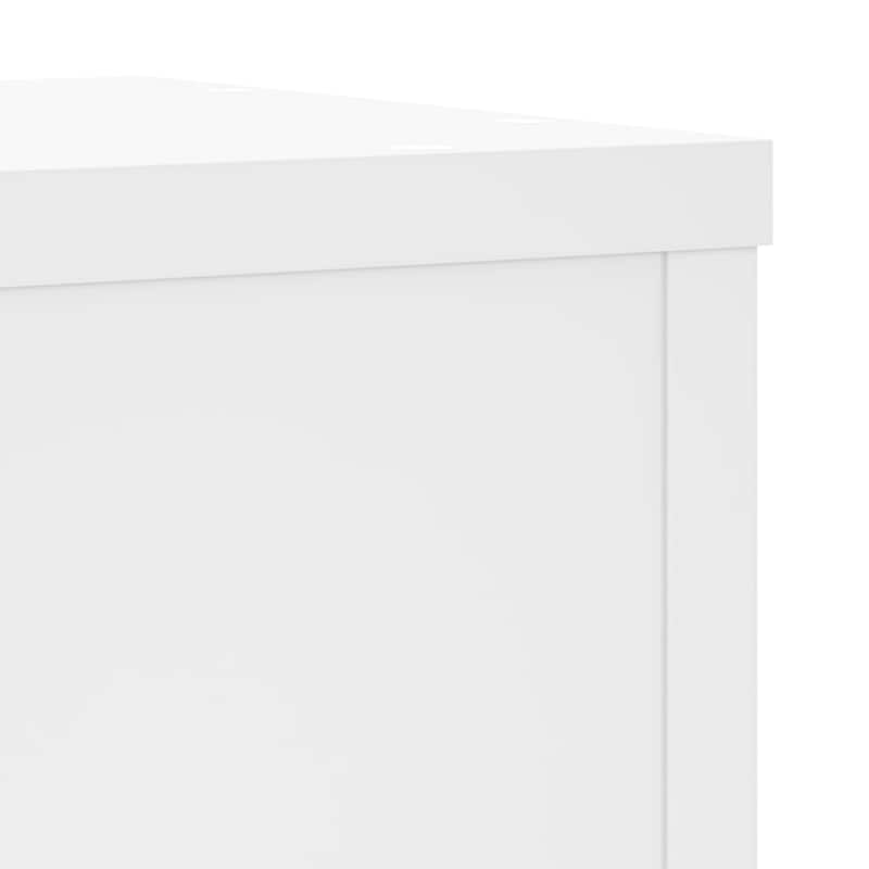 vidaXL Plant Stand Set of 2 White Engineered wood 9.8x9.8x13.8 in - 9.8 x 9.8 x 13.8 in