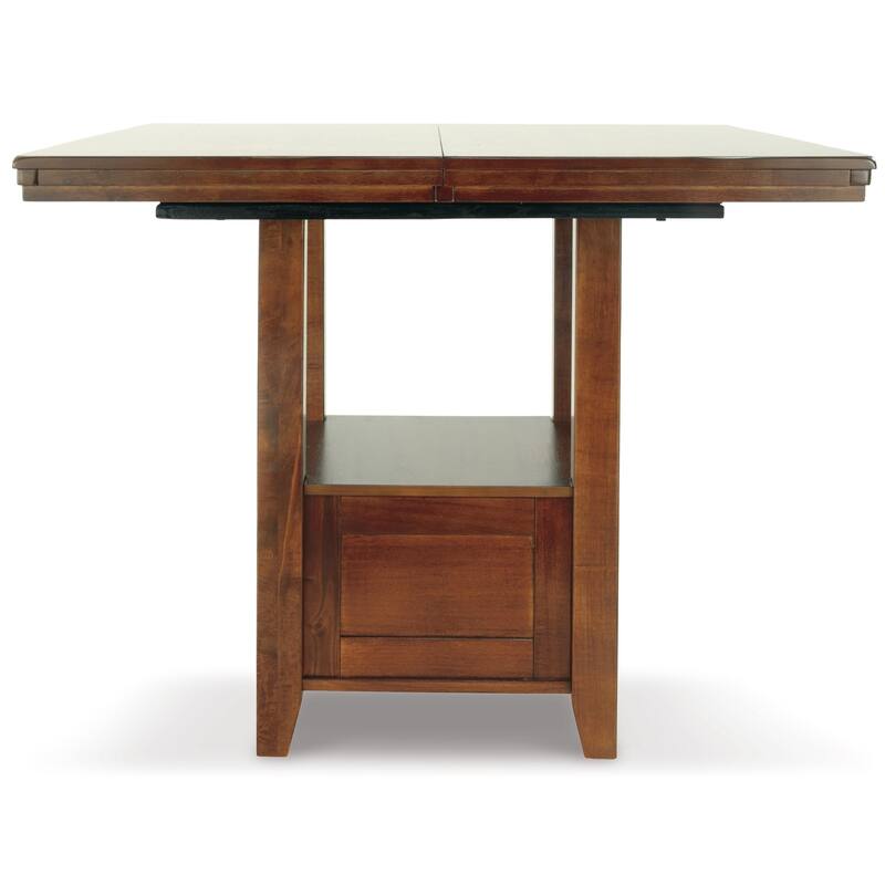Raly Counter Height Dining Table, Extendable 42-60 Inch, Leaf, Brown