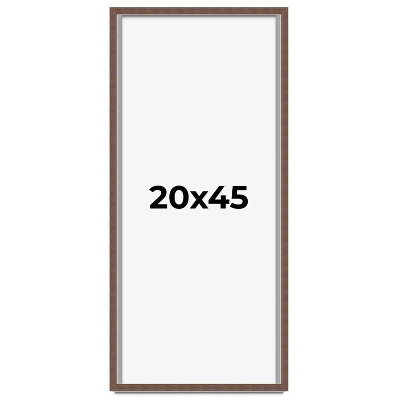 20x45 Shadow Box Frame Brown | 1.125 inches Deep Real Wood Rustic