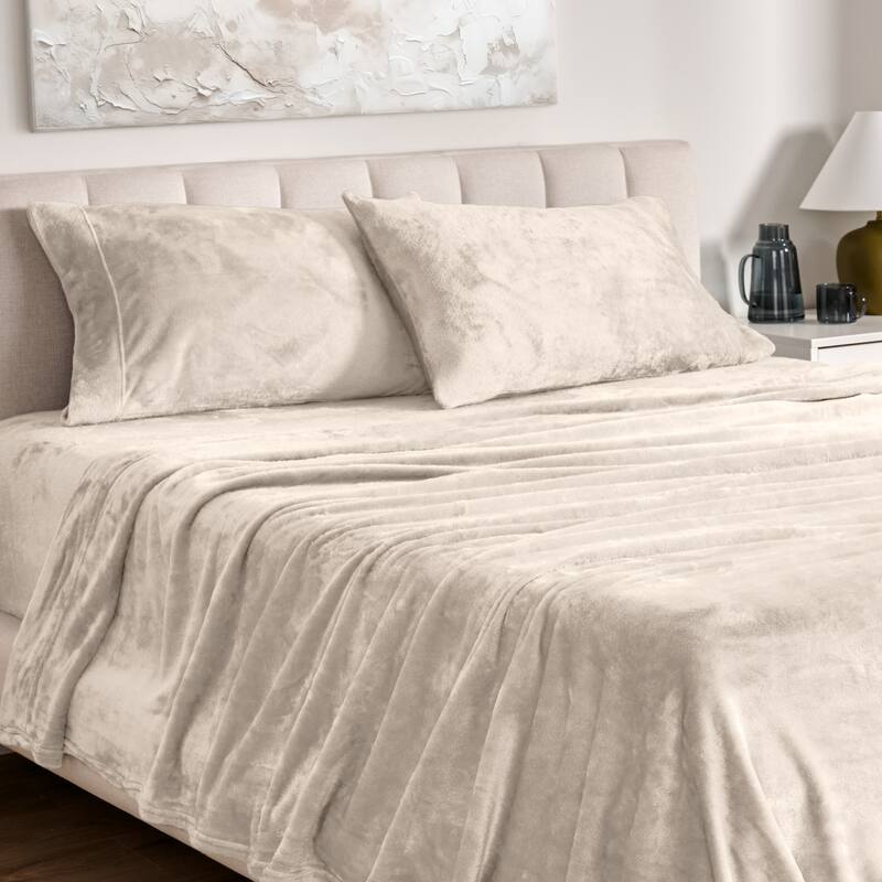 Bare Home Velvety Soft Microplush Sheet Set - King - Sand