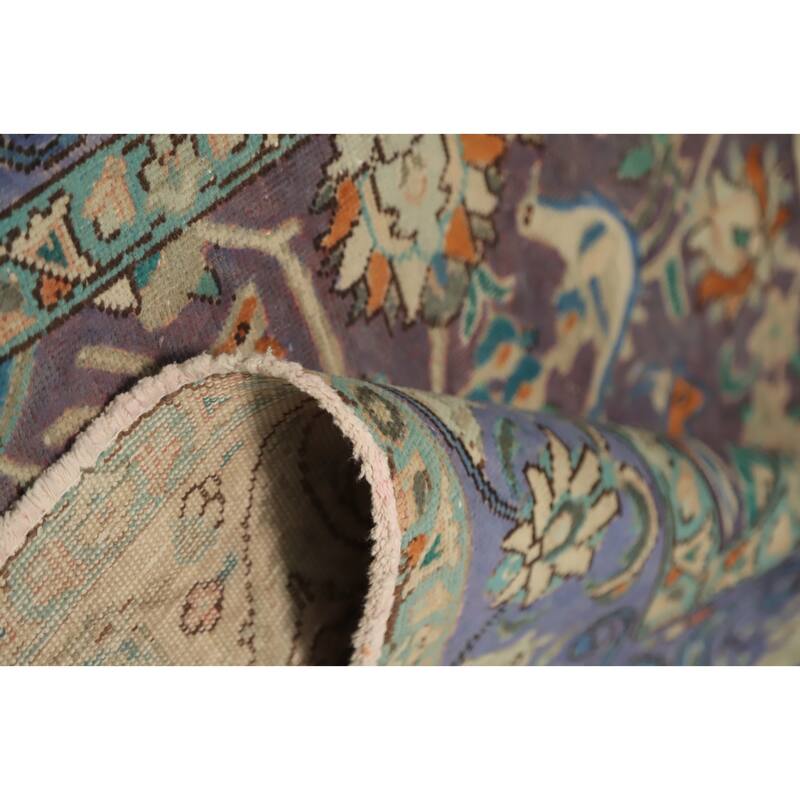 Hand Knotted Oriental 100% Wool Carpet Traditional All-Over Purples Tabriz Area Rug - 7' 10'' X 5' 3''