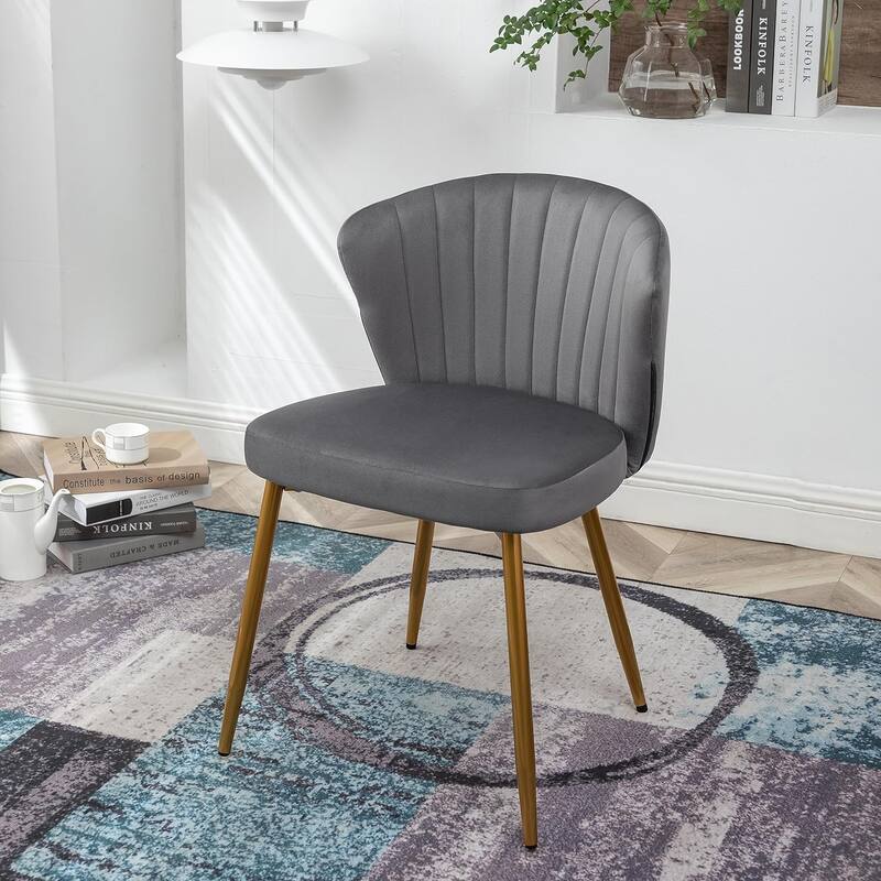 Modern Velvet Accent Chair with Channel-Tufted Design Comfortable and Trendy Armless Seat