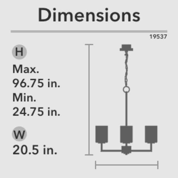 dimension image slide 2 of 10, Hunter Kerrison Chandelier - Dining Room, Entry - Contemporary, Transitional, Industrial, Rustic