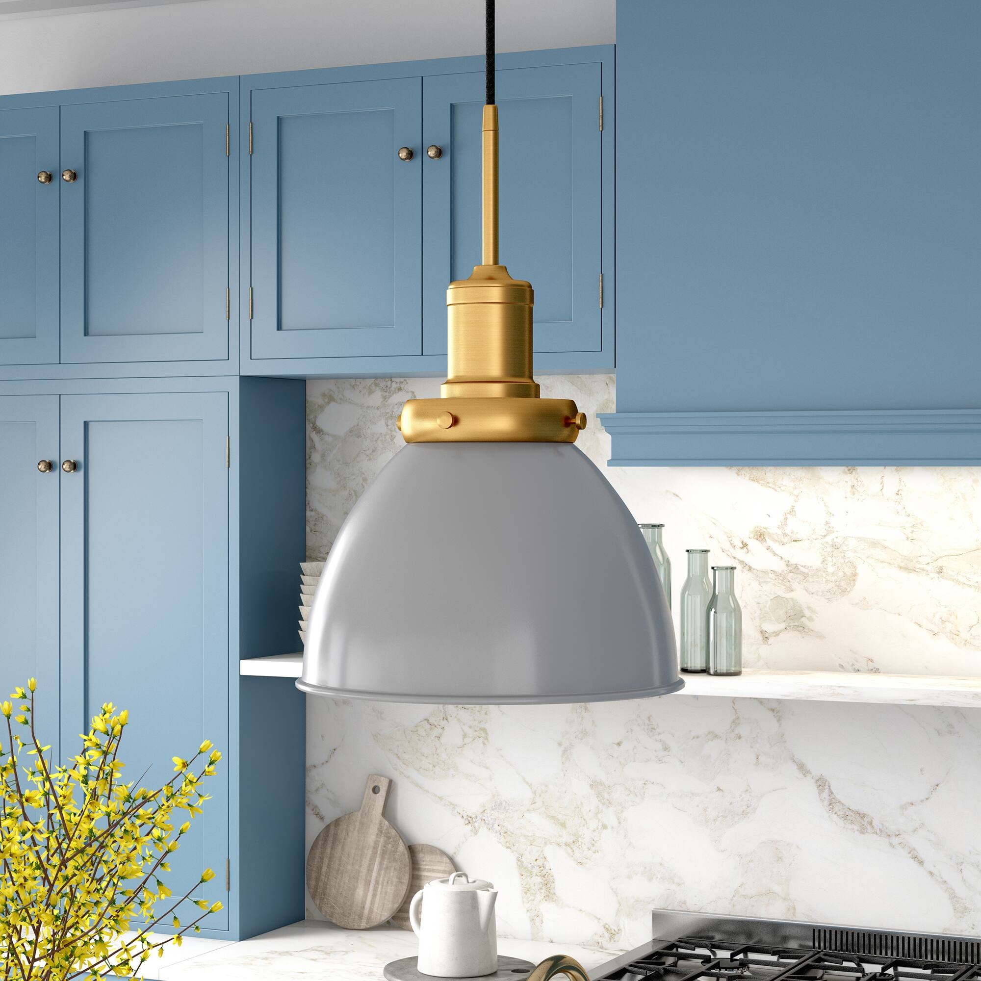 Option Matte Gray and Brass