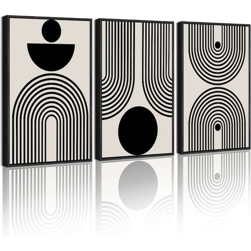 Black Abstract Wall Art Geometry Minimalist - 11 x 14 - Black