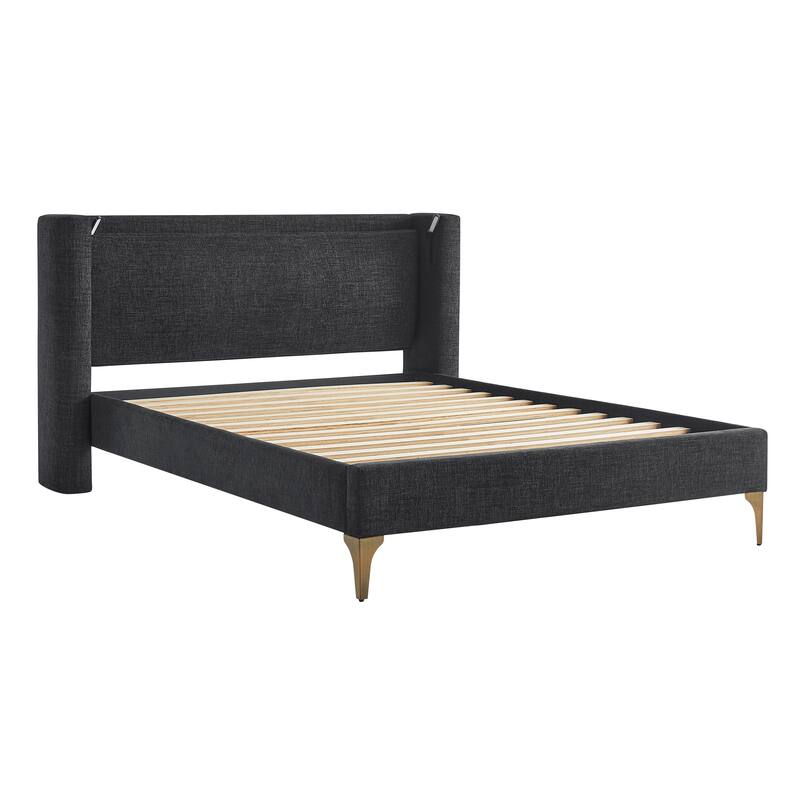 Stanford Upholstered Wingback Bed