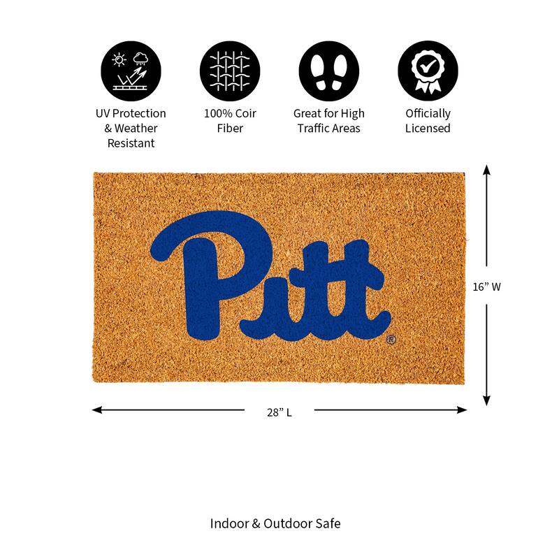 Coir Door Mat, 16"x 28", University of Pittsburgh - 28" x 16"