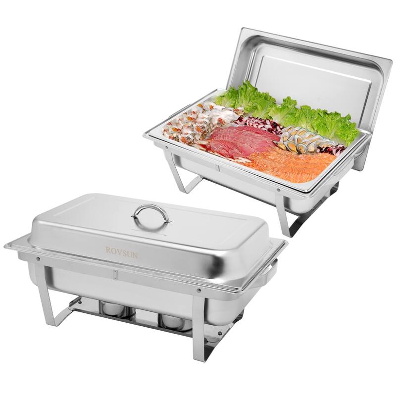 9L 2 Single Basin Two Set Stainless Steel Rectangular Buffet Stove